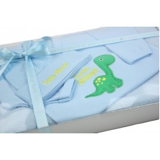 Personalised Baby Boy Gift Set Sleepsuit, Blanket & Hat Boxed Cute Dinosaur Design